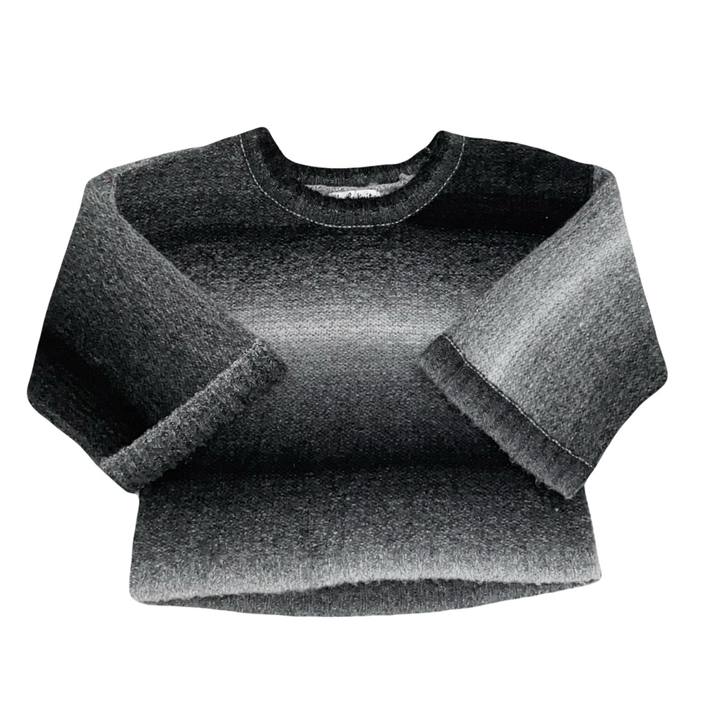 Black,White,& Gray Cropped Gradient Sweater - image 2